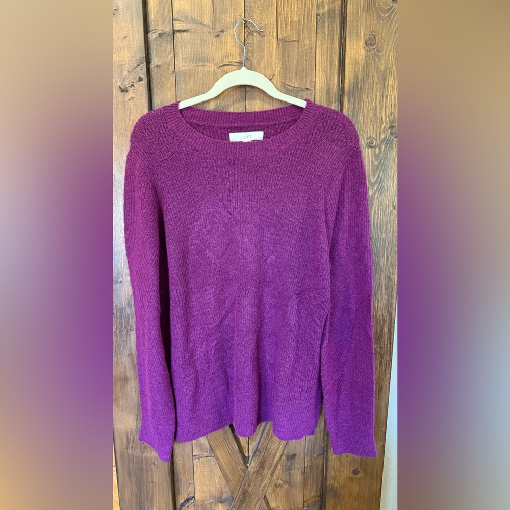 Loft Elegant Purple Crew Neck Sweater